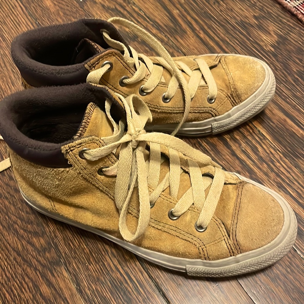 Converse boys high top suede sneakers